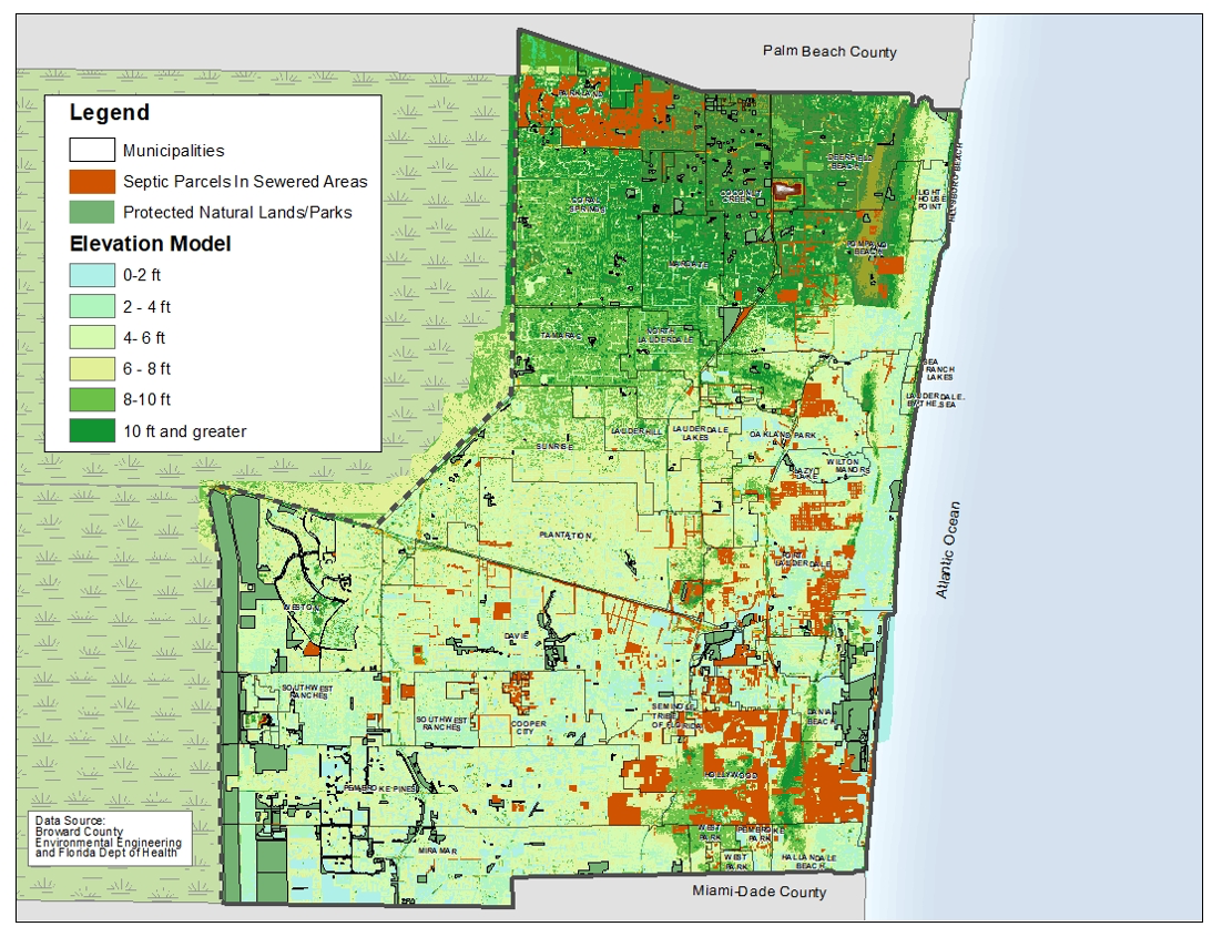 Map Supporting the Septic Ordinance in Broward County U.S. Climate